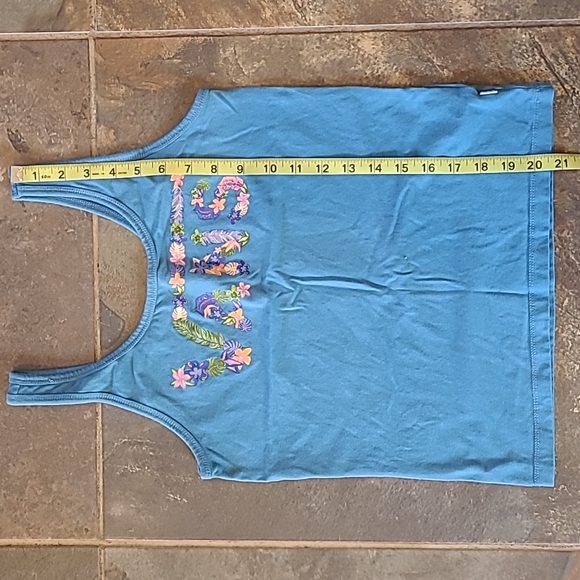 Women's Van's Tank Top Size Small Blue with Tropical Floral Print NWOT ZB - Picture 4 of 7